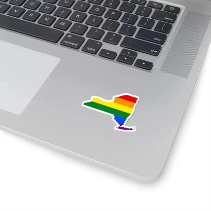 LGBT flag map of New York (United States) STICKER Vinyl Kiss-Cut Decal - The Sticker Space