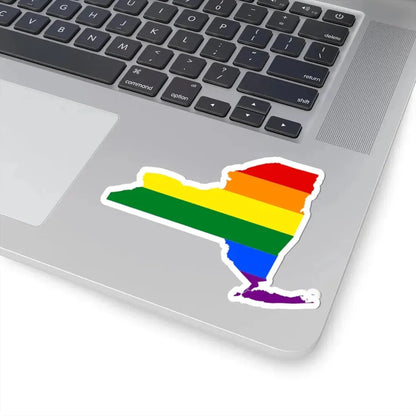 LGBT flag map of New York (United States) STICKER Vinyl Kiss-Cut Decal - The Sticker Space