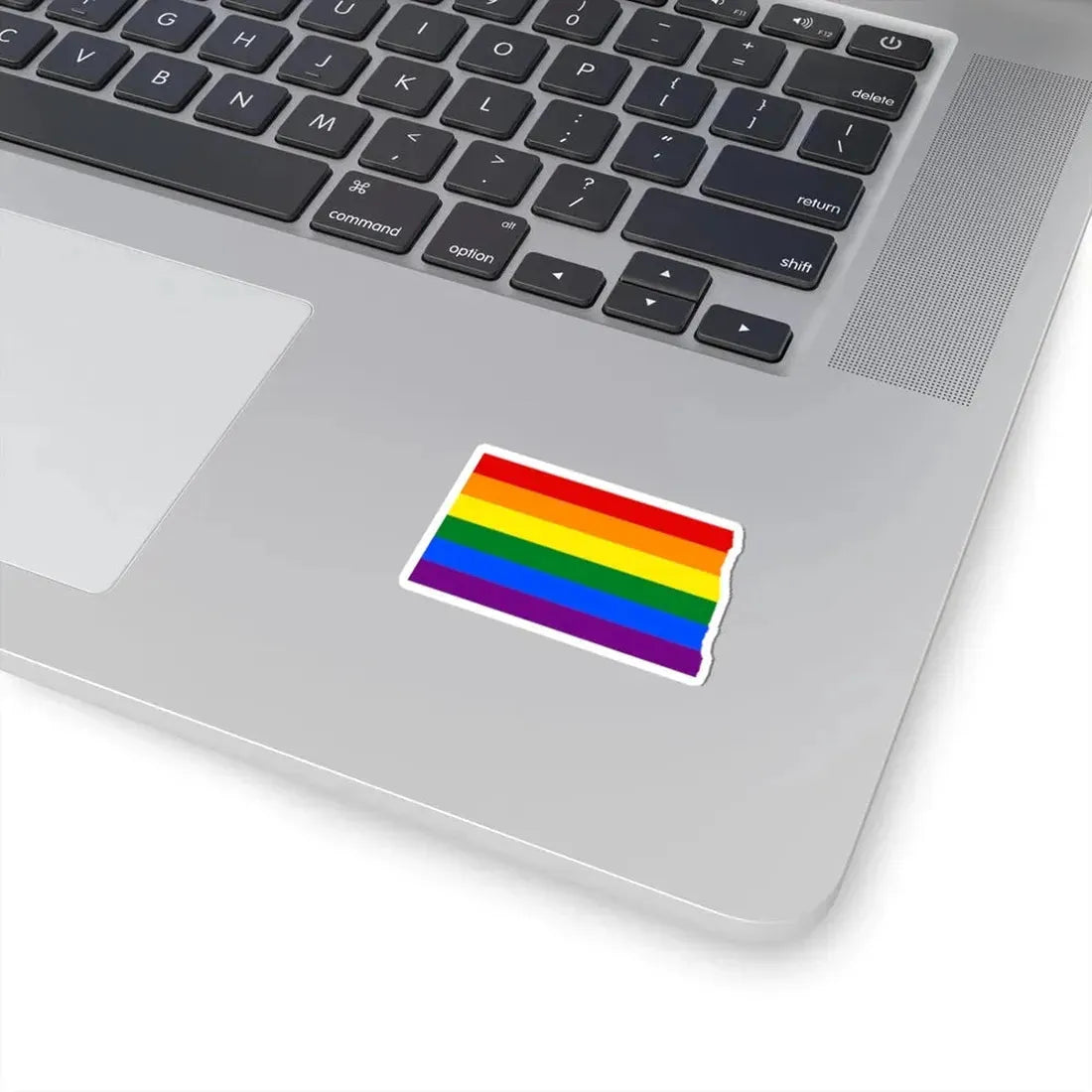 LGBT flag map of North Dakota (United States) STICKER Vinyl Kiss-Cut Decal - The Sticker Space