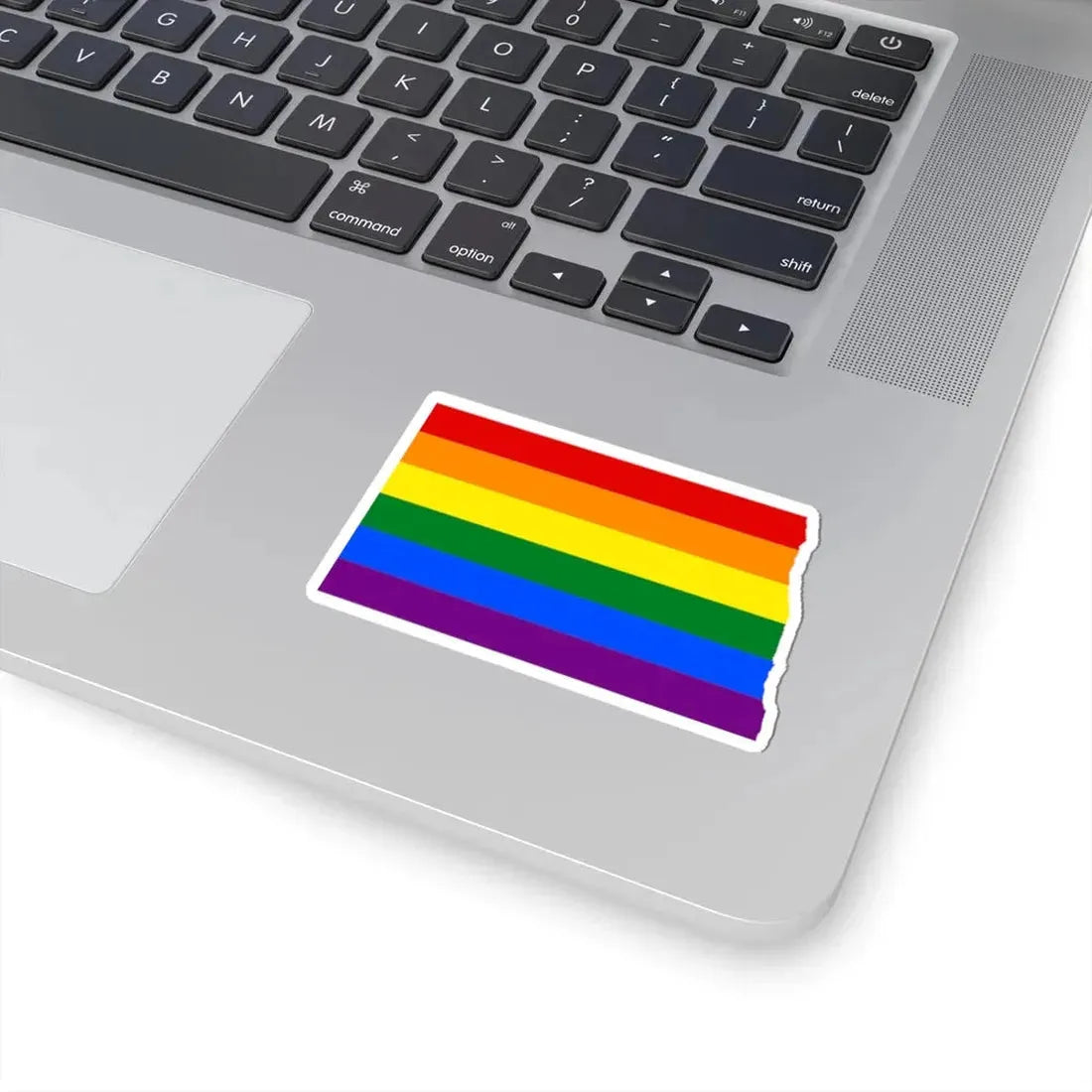 LGBT flag map of North Dakota (United States) STICKER Vinyl Kiss-Cut Decal - The Sticker Space