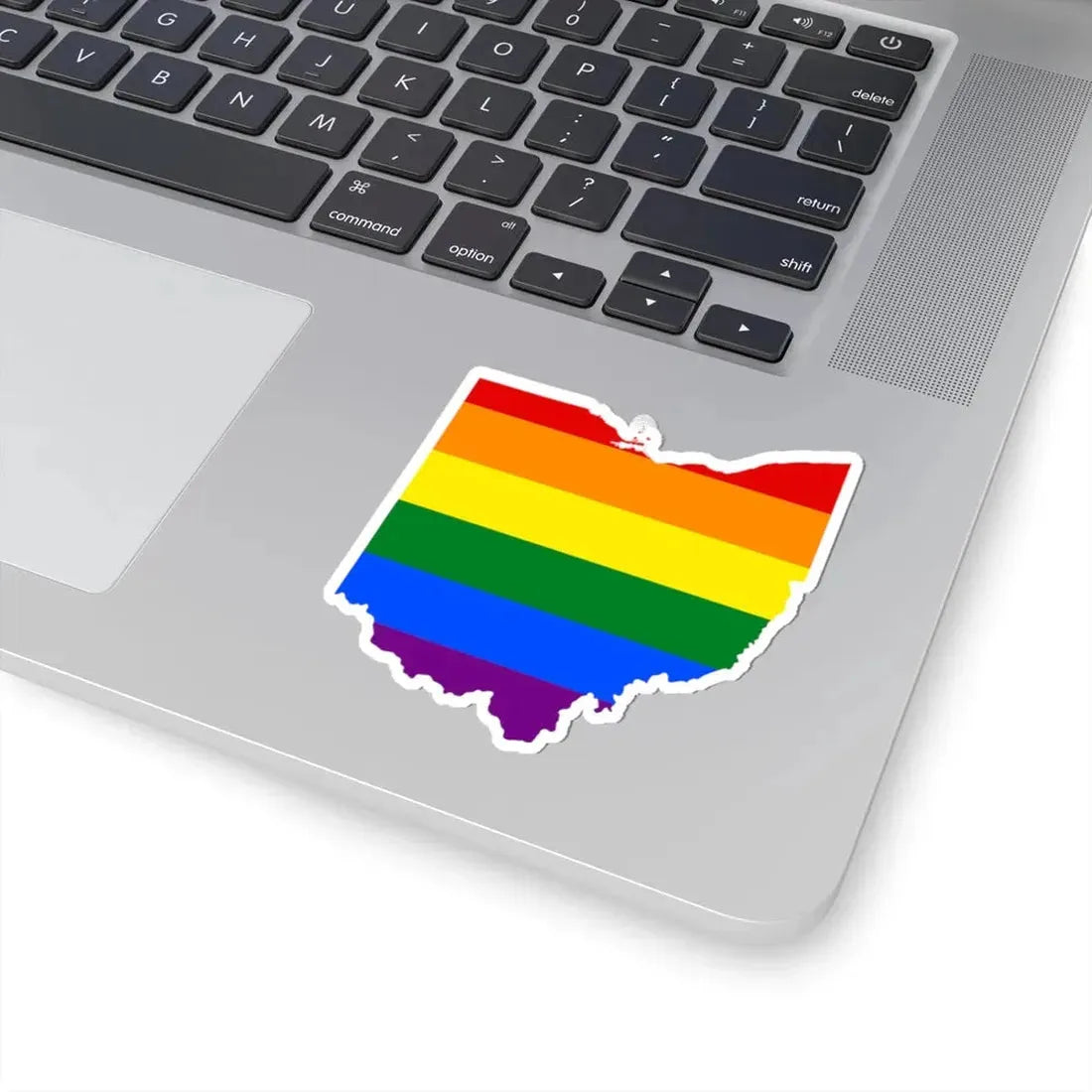 LGBT flag map of Ohio (United States) STICKER Vinyl Kiss-Cut Decal - The Sticker Space