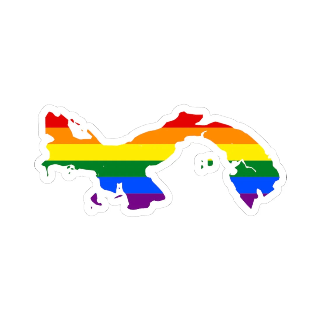LGBT flag map of Panama (Panama) STICKER Vinyl Kiss-Cut Decal 3 Inch White - The Sticker Space