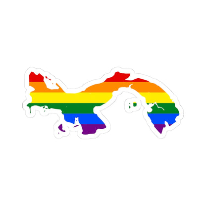 LGBT flag map of Panama (Panama) STICKER Vinyl Kiss-Cut Decal 3 Inch White - The Sticker Space