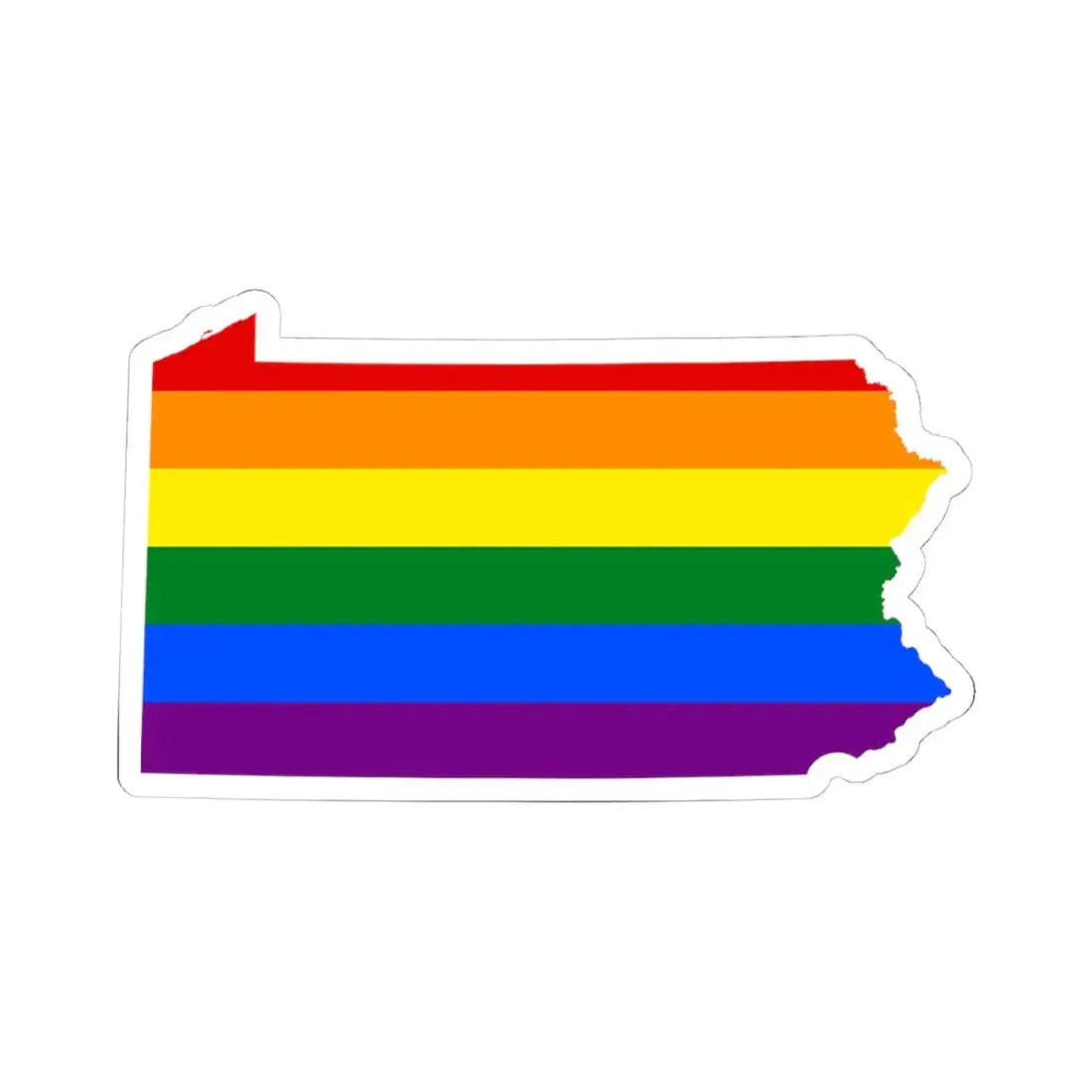 LGBT flag map of Pennsylvania (United States) STICKER Vinyl Kiss-Cut Decal 4 Inch White - The Sticker Space