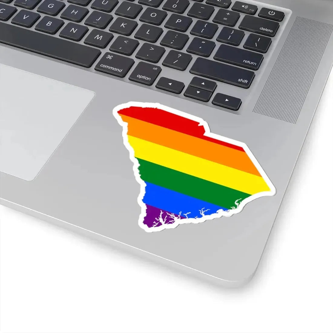 LGBT flag map of South Carolina (United States) STICKER Vinyl Kiss-Cut Decal - The Sticker Space
