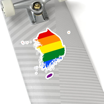 LGBT flag map of South Korea (Korea) STICKER Vinyl Kiss-Cut Decal - The Sticker Space