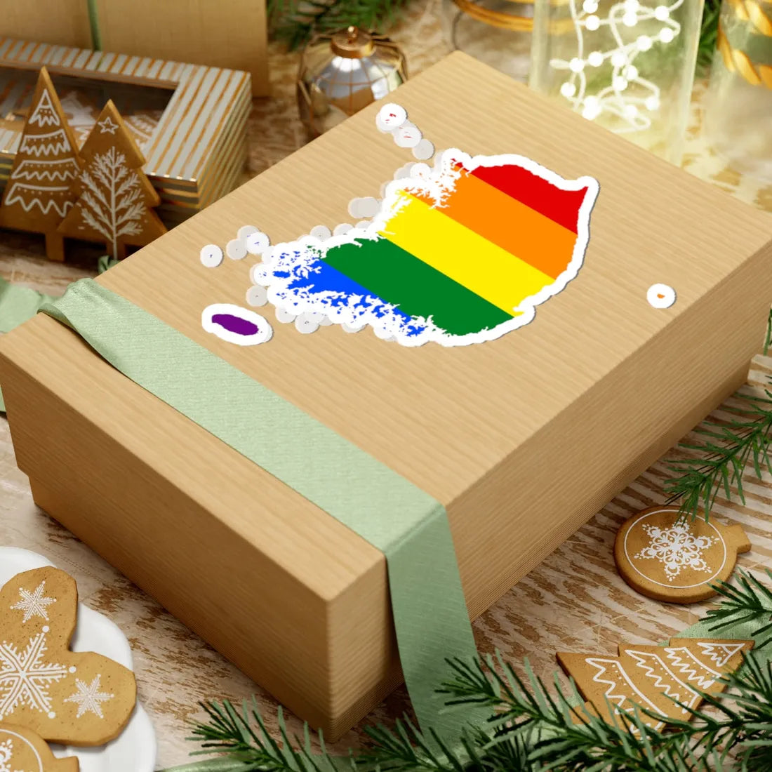 LGBT flag map of South Korea (Korea) STICKER Vinyl Kiss-Cut Decal - The Sticker Space