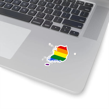 LGBT flag map of South Korea (Korea) STICKER Vinyl Kiss-Cut Decal - The Sticker Space