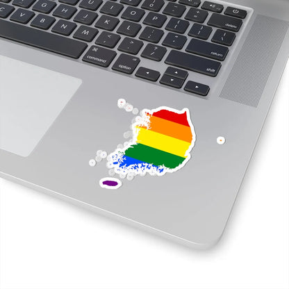 LGBT flag map of South Korea (Korea) STICKER Vinyl Kiss-Cut Decal - The Sticker Space