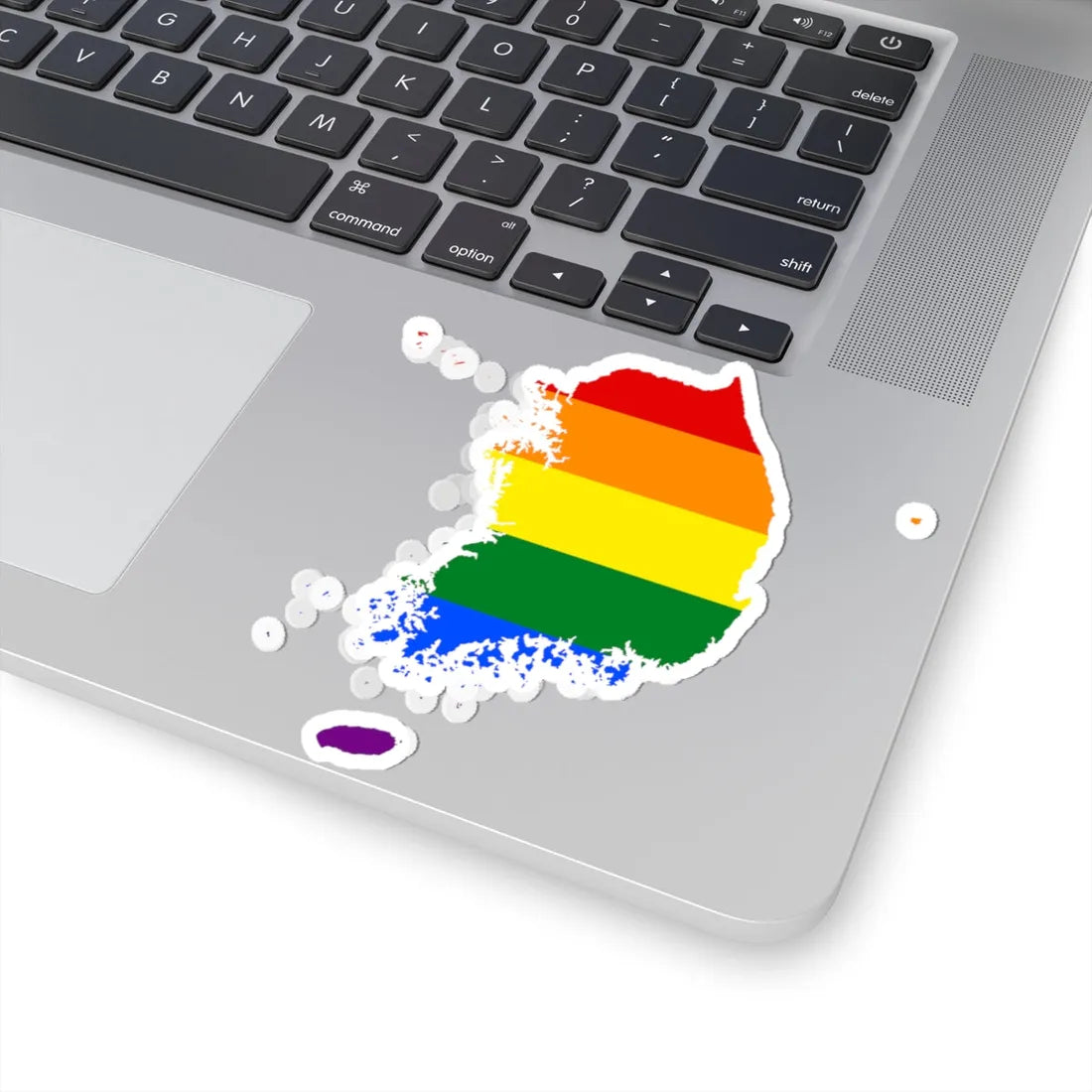 LGBT flag map of South Korea (Korea) STICKER Vinyl Kiss-Cut Decal - The Sticker Space
