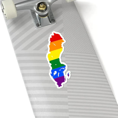 LGBT flag map of Sweden (Sweden) STICKER Vinyl Kiss-Cut Decal - The Sticker Space