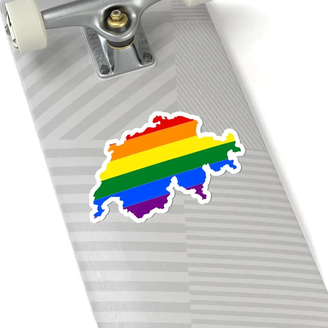 LGBT flag map of Switzerland (Switzerland) STICKER Vinyl Kiss-Cut Decal - The Sticker Space