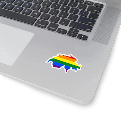 LGBT flag map of Switzerland (Switzerland) STICKER Vinyl Kiss-Cut Decal - The Sticker Space