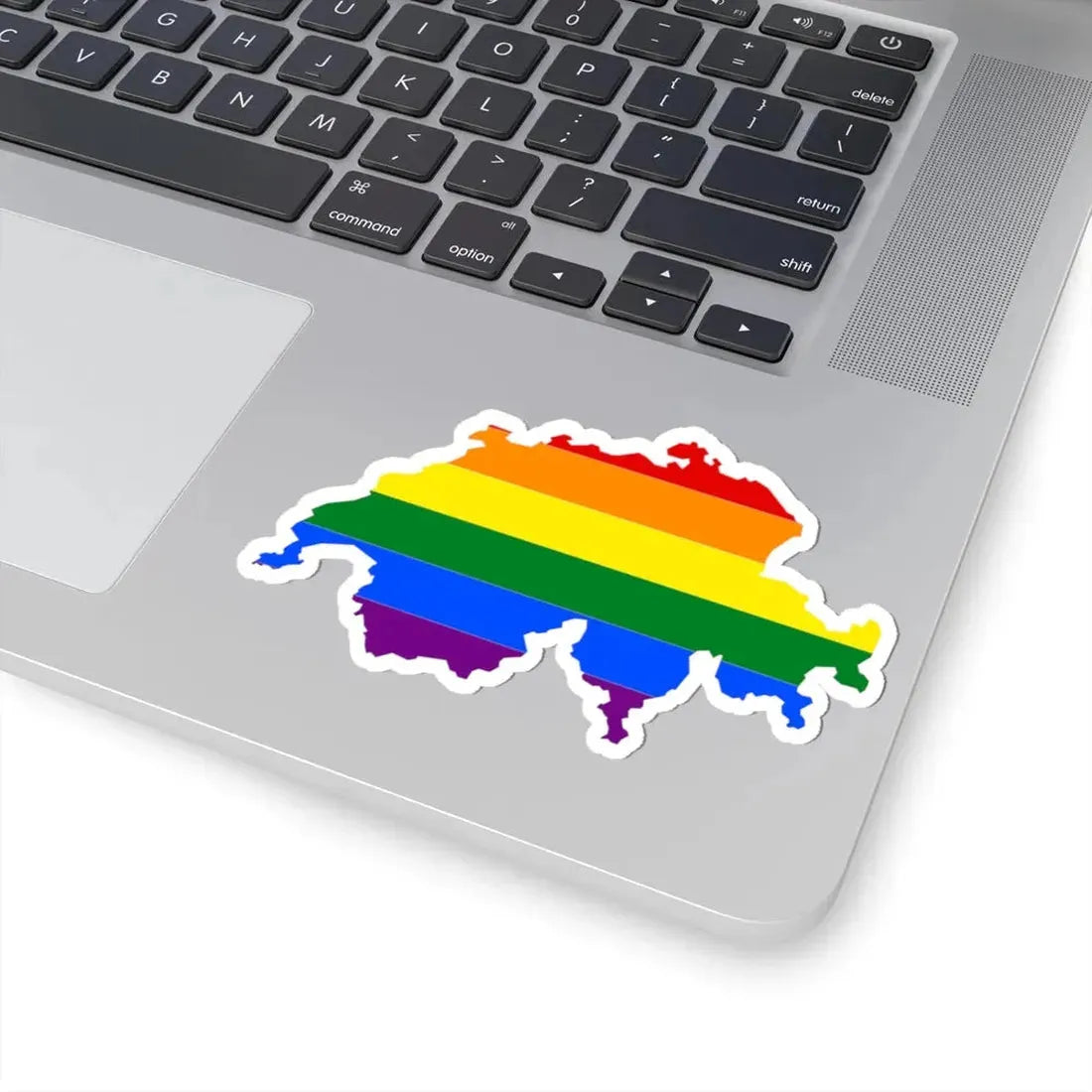 LGBT flag map of Switzerland (Switzerland) STICKER Vinyl Kiss-Cut Decal - The Sticker Space