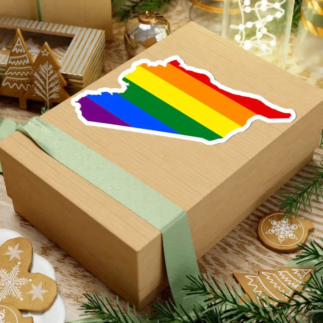 LGBT flag map of Syria (Syria) STICKER Vinyl Kiss-Cut Decal - The Sticker Space