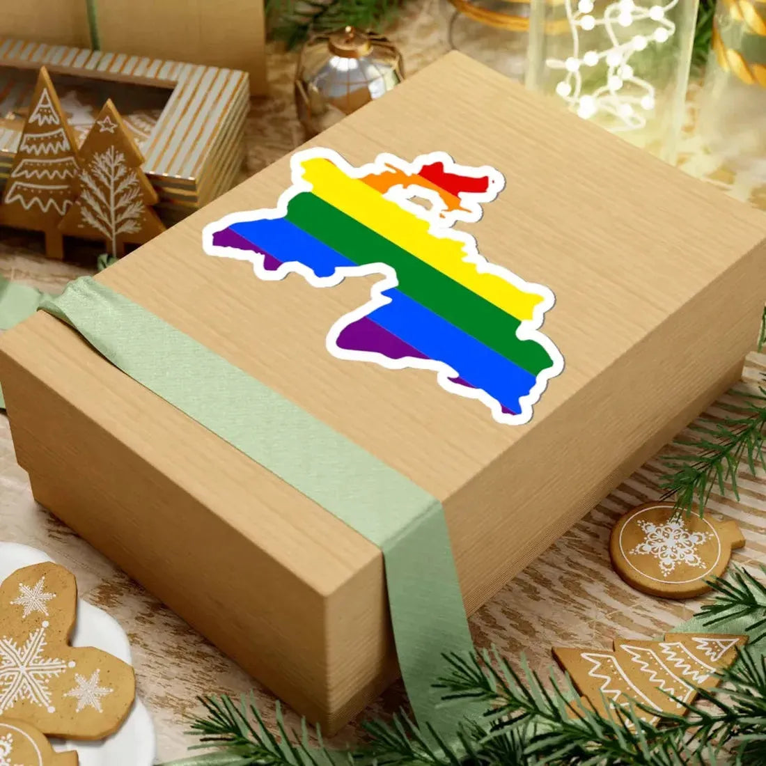LGBT flag map of Tajikistan (Tajikistan) STICKER Vinyl Kiss-Cut Decal - The Sticker Space