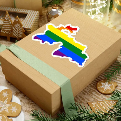 LGBT flag map of Tajikistan (Tajikistan) STICKER Vinyl Kiss-Cut Decal - The Sticker Space