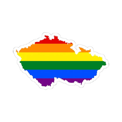 LGBT flag map of the Czech Republic (Czech Republic) STICKER Vinyl Kiss-Cut Decal 4 Inch White - The Sticker Space