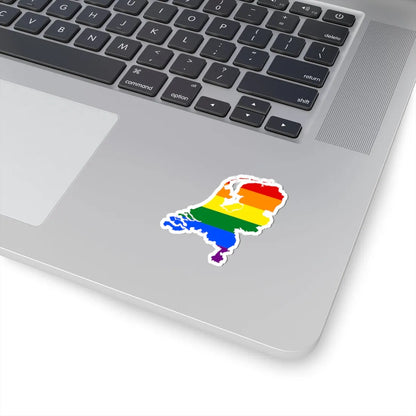 LGBT flag map of the Netherlands (Netherlands) STICKER Vinyl Kiss-Cut Decal - The Sticker Space