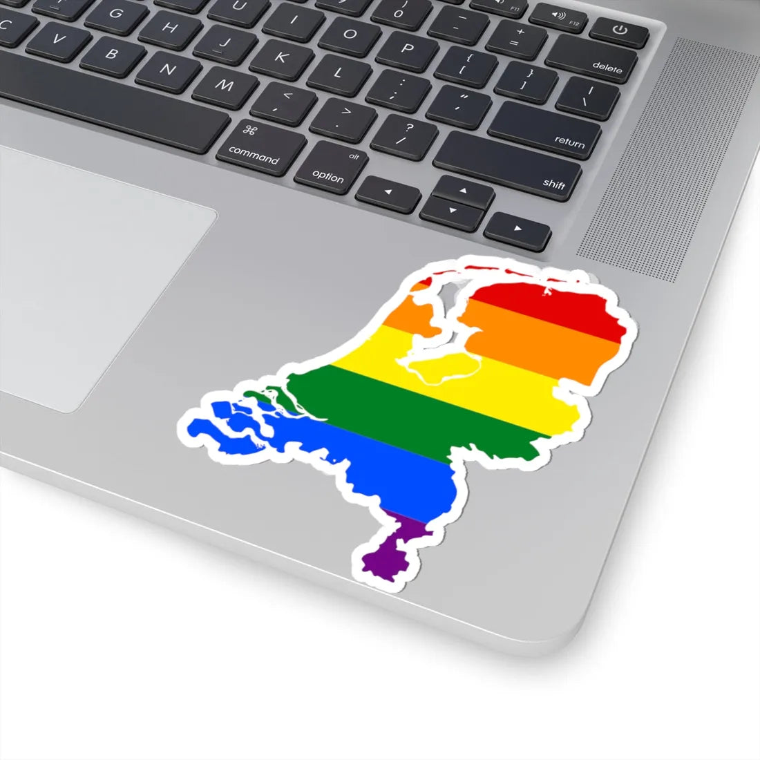 LGBT flag map of the Netherlands (Netherlands) STICKER Vinyl Kiss-Cut Decal - The Sticker Space