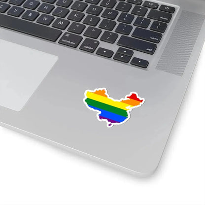 LGBT flag map of the Peoples Republic of China (China) STICKER Vinyl Kiss-Cut Decal - The Sticker Space