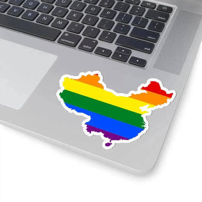 LGBT flag map of the Peoples Republic of China (China) STICKER Vinyl Kiss-Cut Decal - The Sticker Space