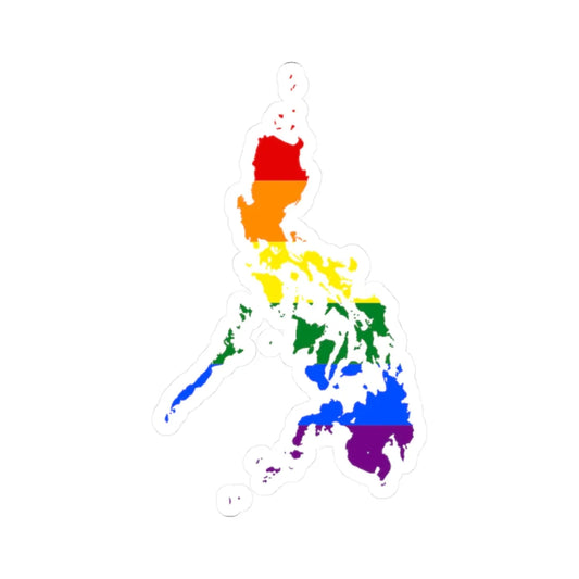 LGBT flag map of the Philippines (Philippines) STICKER Vinyl Kiss-Cut Decal 2 Inch White - The Sticker Space