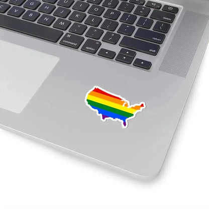 LGBT flag map of the United States of America (United States) STICKER Vinyl Kiss-Cut Decal - The Sticker Space