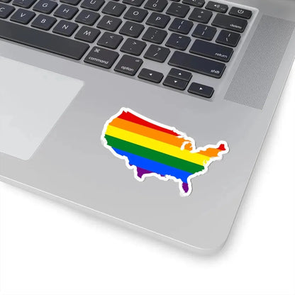 LGBT flag map of the United States of America (United States) STICKER Vinyl Kiss-Cut Decal - The Sticker Space