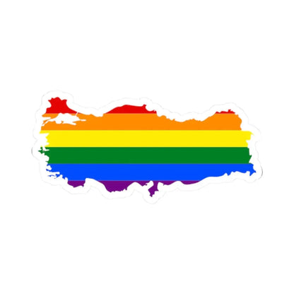 LGBT flag map of Turkey (Turkey) STICKER Vinyl Kiss-Cut Decal 2 Inch White - The Sticker Space