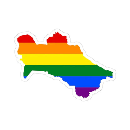 LGBT flag map of Turkmenistan (Turkmenistan) STICKER Vinyl Kiss-Cut Decal 4 Inch White - The Sticker Space