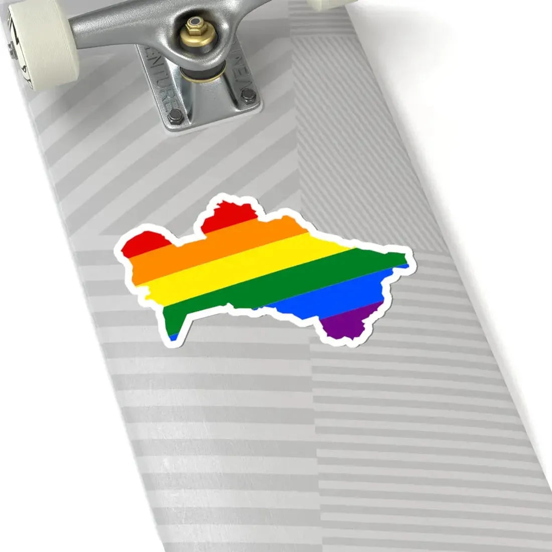 LGBT flag map of Turkmenistan (Turkmenistan) STICKER Vinyl Kiss-Cut Decal - The Sticker Space