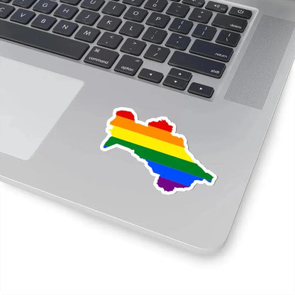 LGBT flag map of Turkmenistan (Turkmenistan) STICKER Vinyl Kiss-Cut Decal - The Sticker Space
