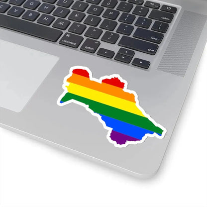 LGBT flag map of Turkmenistan (Turkmenistan) STICKER Vinyl Kiss-Cut Decal - The Sticker Space
