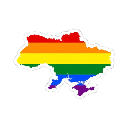 LGBT flag map of Ukraine (Ukraine) STICKER Vinyl Kiss-Cut Decal 6 Inch White - The Sticker Space