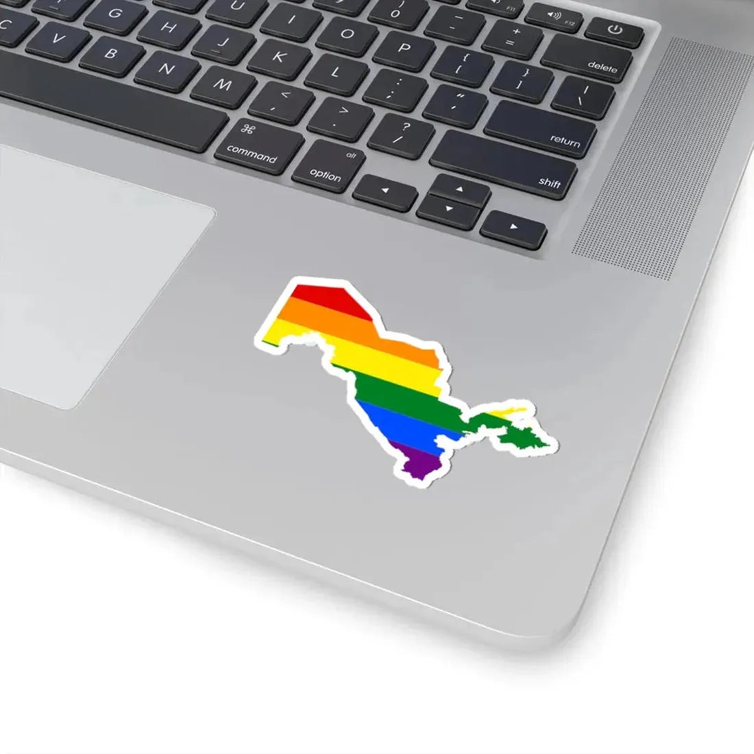 LGBT flag map of Uzbekistan (Uzbekistan) STICKER Vinyl Kiss-Cut Decal - The Sticker Space