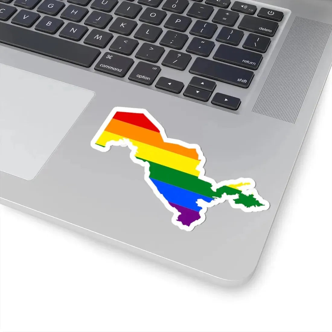 LGBT flag map of Uzbekistan (Uzbekistan) STICKER Vinyl Kiss-Cut Decal - The Sticker Space