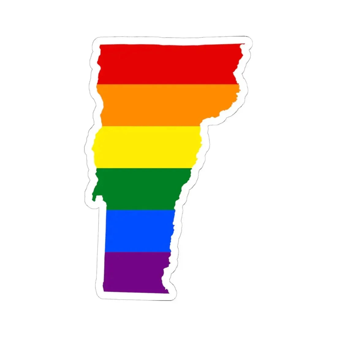 LGBT flag map of Vermont (United States) STICKER Vinyl Kiss-Cut Decal 6 Inch White - The Sticker Space