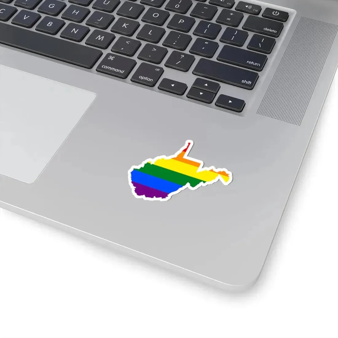 LGBT flag map of West Virginia (United States) STICKER Vinyl Kiss-Cut Decal - The Sticker Space