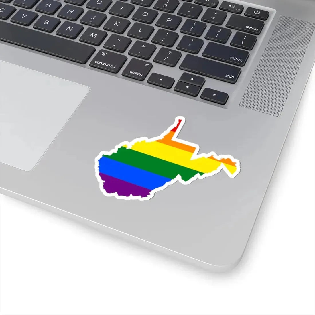 LGBT flag map of West Virginia (United States) STICKER Vinyl Kiss-Cut Decal - The Sticker Space