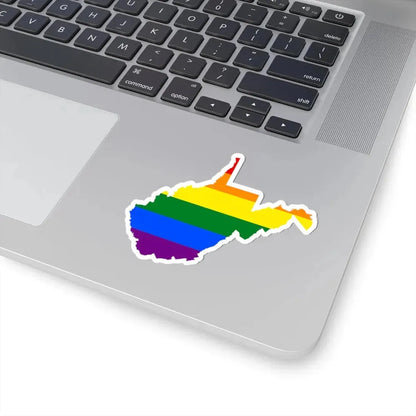 LGBT flag map of West Virginia (United States) STICKER Vinyl Kiss-Cut Decal - The Sticker Space