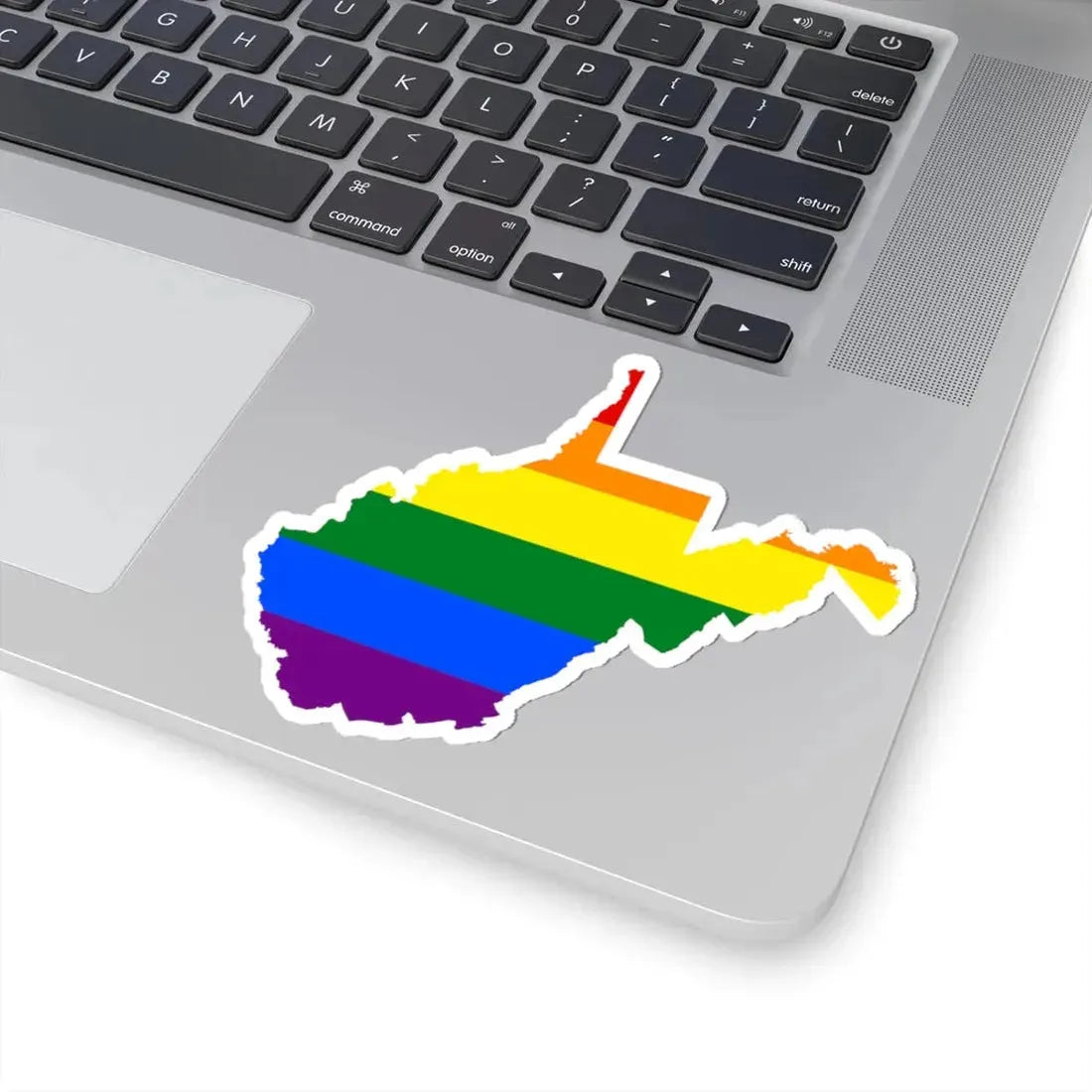 LGBT flag map of West Virginia (United States) STICKER Vinyl Kiss-Cut Decal - The Sticker Space