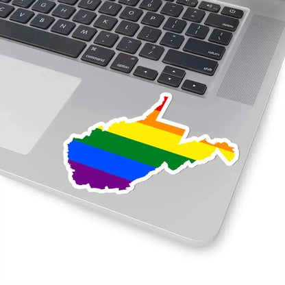 LGBT flag map of West Virginia (United States) STICKER Vinyl Kiss-Cut Decal - The Sticker Space