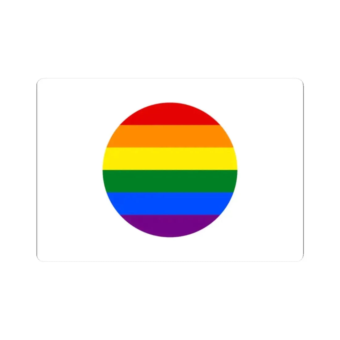 LGBT Pride Flag of Japan (Japan) STICKER Vinyl Kiss-Cut Decal 2 Inch White - The Sticker Space