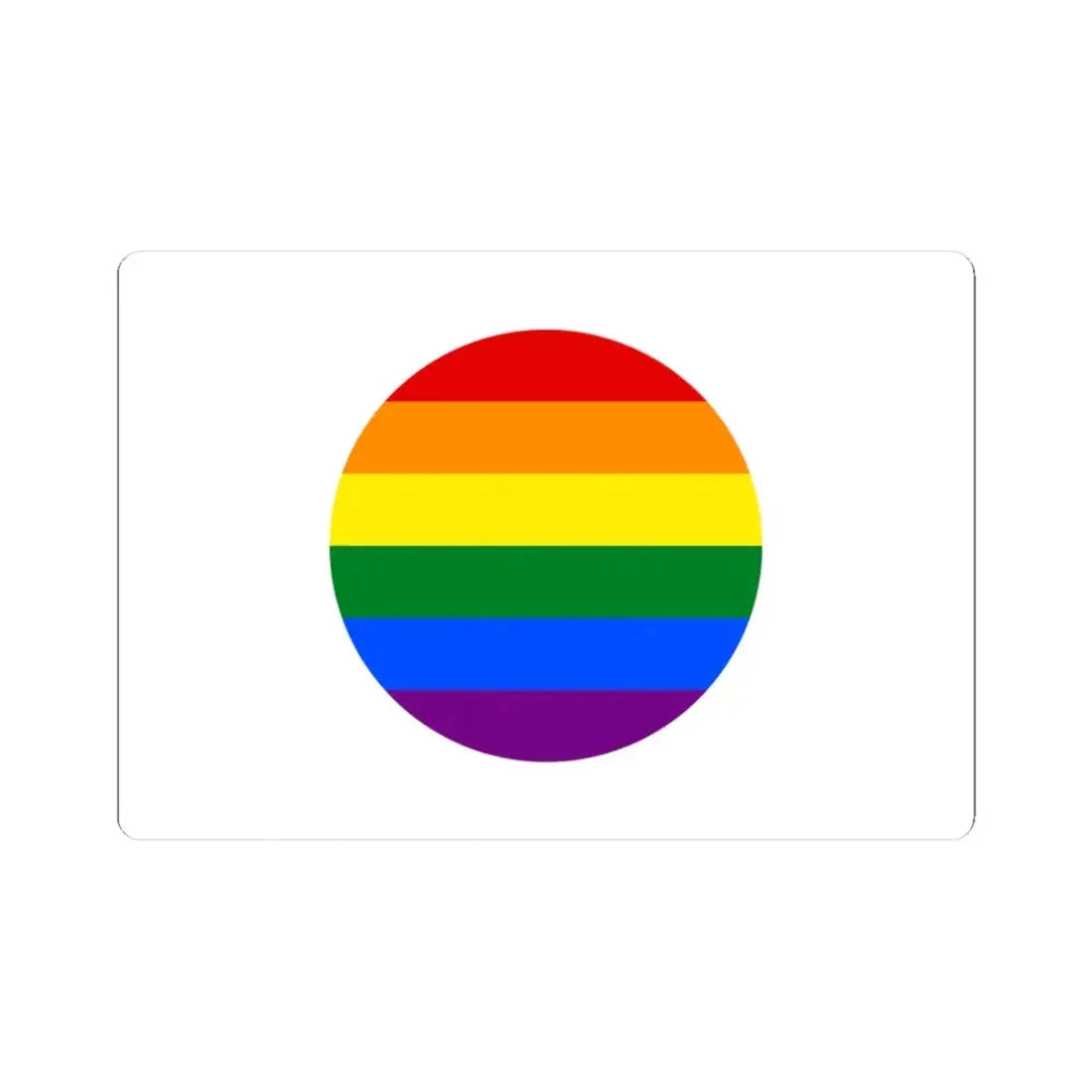 LGBT Pride Flag of Japan (Japan) STICKER Vinyl Kiss-Cut Decal 3 Inch White - The Sticker Space
