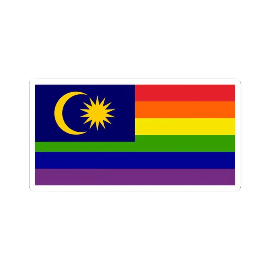 LGBT Pride Flag of Malaysia (Malaysia) STICKER Vinyl Kiss-Cut Decal 2 Inch White - The Sticker Space