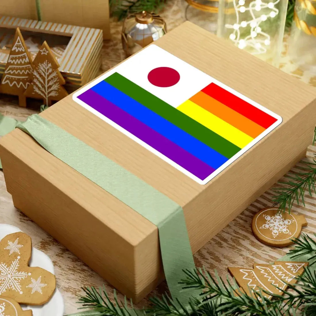 LGBT Rainbow Flag of Japan (Japan) STICKER Vinyl Kiss-Cut Decal - The Sticker Space