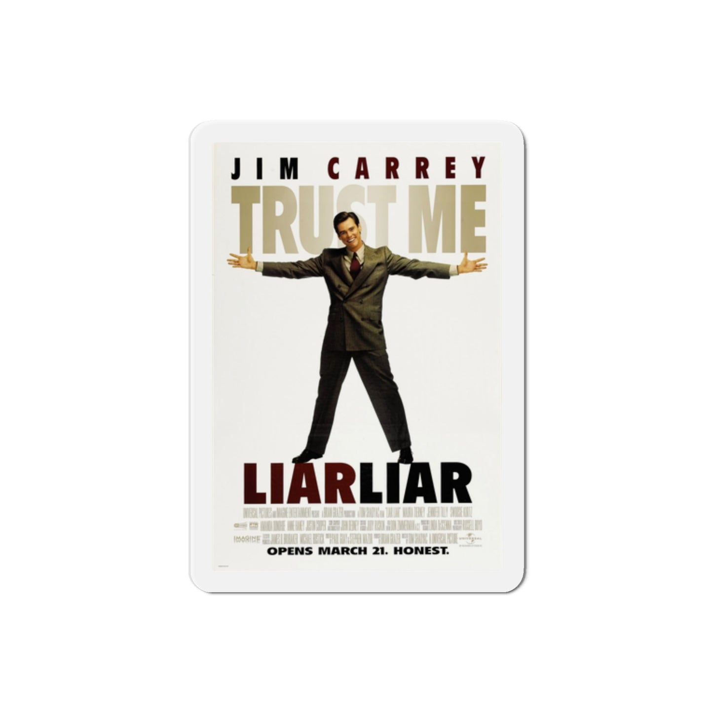 Liar Liar 1997 Movie Poster Die-Cut Magnet-2" x 2"-The Sticker Space