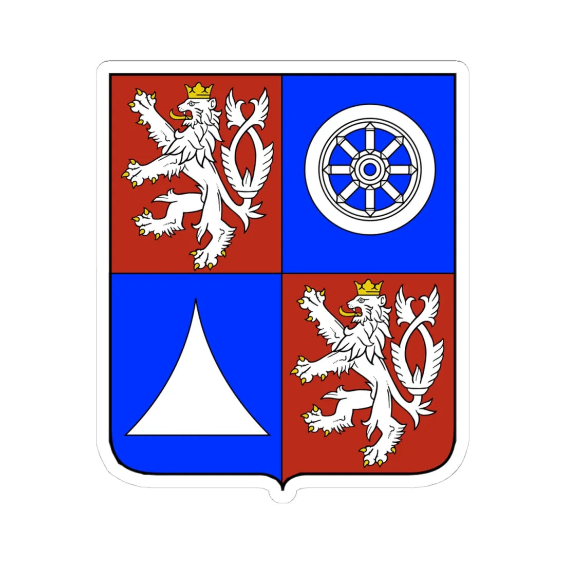 Liberec Region CoA CZ (Czech Republic) (Coat of Arms) STICKER Vinyl Kiss-Cut Decal 4 Inch White - The Sticker Space