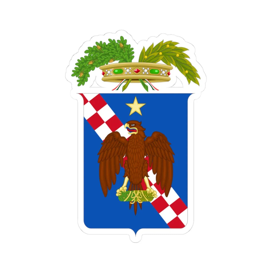 Libero consorzio comunale di Ragusa-Stemma alt (Italy) (Coat of Arms) STICKER Vinyl Kiss-Cut Decal 3 Inch White - The Sticker Space